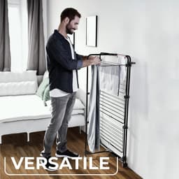 3 Ultimate Droogtoren | Black Edition | 30 meter drooglengte | Flexibel | Gemakkelijk te verplaatsen | Zwenkwieltjes | Sokkenhouder — thumbnail 2