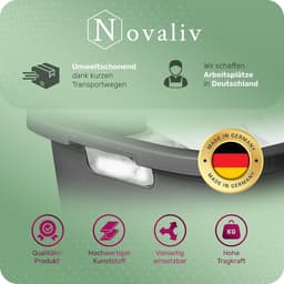 Novaliv wasmand met 4 handgrepen 40L antraciet, wasboxset wasemmer wascontainer voor badkamerwas vuile was, wasmanden wasmand opbergruimte wasmand verzamelbox — thumbnail 3
