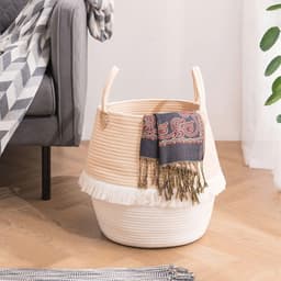 Boho Wasmand - Gevlochten Decoratieve Opbergmand voor Kinderkamer en Woonkamer — thumbnail 2