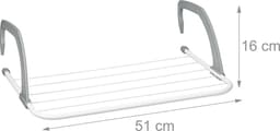 Hangend droogrek set van 3 - compact en verstelbaar voor balkon en verwarming — thumbnail 4