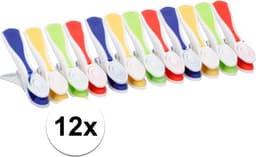 Canvas knijperzak/ opbergzakje knijpers zwart met koord 25 x 30 cm en 48 plastic wasknijpers - Knijperzak met knijpers — thumbnail 4