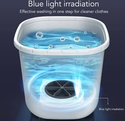 6L mini-wasmachine voorwaartse en achterwaartse rotatie - draagbare waslijn voor kamperen en slaapzalen - USB-voeding - automatische uitschakeling - Mini wasmachine — thumbnail 4