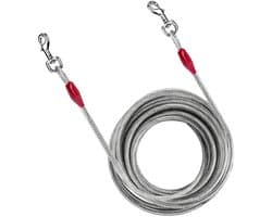 Grondanker hond 3 meter hondenkettingen-buiten hondenbindkabel-zwaar belastbare hondenketting-kamperen vastbinden-riem honden-stalen spiraal hondenspel-120 lbs (alleen kabel 3 meter) Grondanker hond