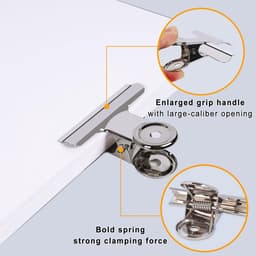 6 stuks bulldog clips grote, 75 mm multifunctionele clip, bulldog scharnierclips, grote metalen binderclips, zilver roestvrij staal, papierklemmen — thumbnail 4