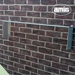 Wanddroogrek Uittrekbaar Aluminium Droogrek 80cm - Roestvrij en Corrosiebestendig - Eenvoudige Wandmontage - Inklapbaar Ruimtebesparend - Binnen en Buiten Gebruik - Zilver - Metaal Wanddroogrek — thumbnail 3