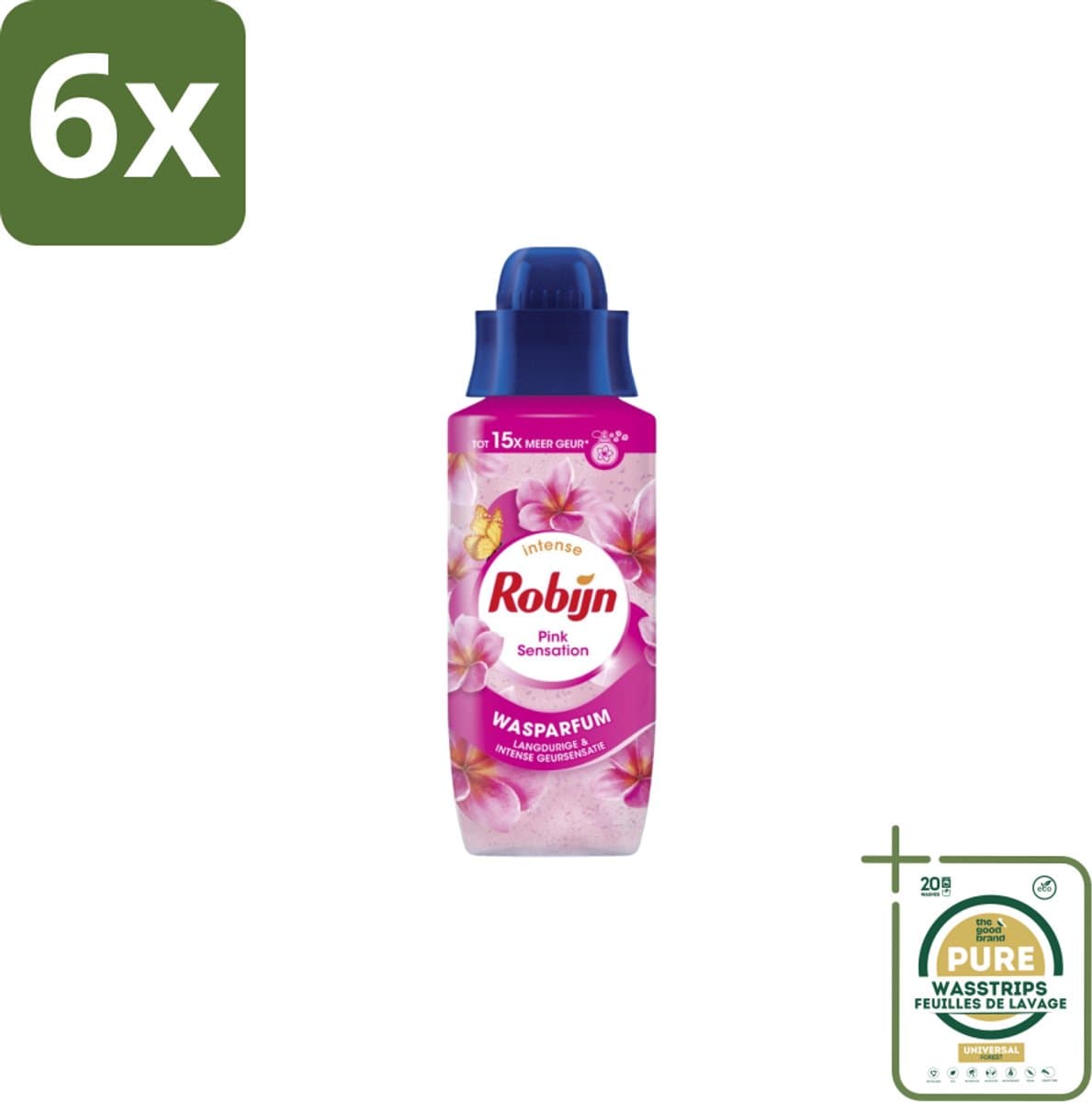 Robijn Wasparfum Pink Sensation 324 ml - Voordeelverpakking - 6 stuks - Geurboost - Wasmiddel — afbeelding 1