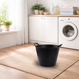 Plasticforte Emmer - flexibele kuip - zwart - kunststof - rond - 25 liter - 42 x 38 x 33 cm - wasmanden - tuinafval - speelgoed — thumbnail 2