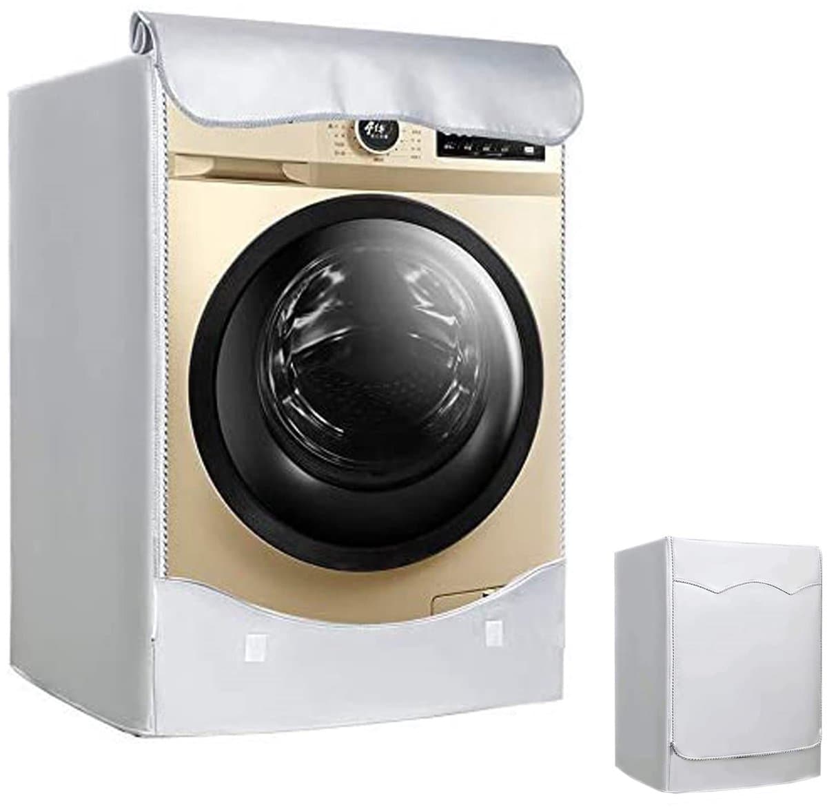 Wasmachine Beschermhoes – Zon- en Stofbestendig, Waterdicht 600D Oxford, Met Ritssluiting en Verstelbare Banden – Geschikt voor Voorlader 8-10 kg — afbeelding 1
