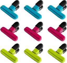 Voedselclips voor keuken - 9 stuks - verschillende kleuren - kunststof — thumbnail 1