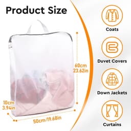 Unyqoos® Herbruikbare wasnetten set van 4 voor delicate kledingstukken met handvat en twee stijlen, 50 x 60 cm — thumbnail 3