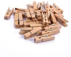 Mini wasknijpers - Houten wasknijpertjes - 4,5CM - Kaarten ophangen - Clips voor fotos - Wasknijper - Hout - 24 stuks - Leuke knijpers van hout - CHPN