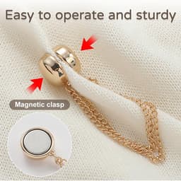 JGS Premium - Magnetische kledingclips 4 stuks - Verwijderbare kledingclip - Magnetische pinnen - Vest hijab manchet zoom - Organiseren en bevestigen — thumbnail 4