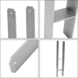 Paaldragers 6 stuks - Paalankers H-anker - Stevige Fundering - Robuust Gelakt IJzer - 600x60x111 mm - Zilver Grijs — thumbnail 3