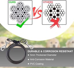 NTHProducts - Grondanker voor Honden - Robuust en Veilig - Zwart en Zilver - Geschikt voor Grote Honden - Inclusief 3m Recall Lead - Perfect voor Tuinen — thumbnail 4