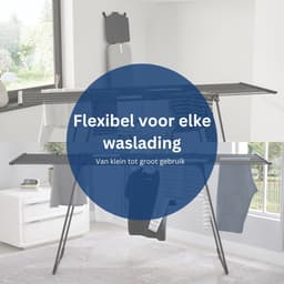 Wasophoogte® Uitschuifbaar Droogrek Zwart – Wasrek 20m – Inklapbaar – Verstelbaar 115–200 cm – Lino — thumbnail 2