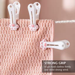 Wasknijpers Kattenpoot - Kledinghangers Haken - Huishouden Organiseren - Uniek Schattig Design - 24 Stuks - Roze Bruin — thumbnail 4