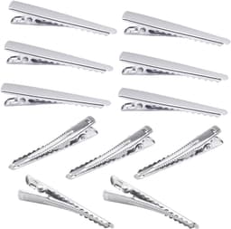 Haarclips Krokodil - Metalen Klemmen - Haar Stylen - Roestbestendig Nikkel - 45 mm 100 Stuks - Zilver — thumbnail 1