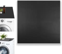 Zachte en op maat te snijden wasmachineafdekking 60 x 60 cm, antislip, universeel voor wasmachine en droger, zwart, ideaal voor badkamer en keuken — thumbnail 1