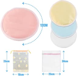 Set van 4 Wasbare Bamboe Borstvoeding Inserts - Absorberend met Opberg- en Waszak — thumbnail 4
