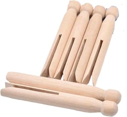 Houten Wasknijpers - Kleine Klemmen - Was Ophangen - Sterke Grip - 200 Stuks - Houtkleur — thumbnail 1