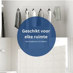 Wasophoogte® Waslijn Uittrekbaar - Waslijndraad met stalen kern - Wasdraad - Wasrek alternatief - Roldrooglijn - Uittrekbare Waslijn - 8,8 m drooglengte — thumbnail 2