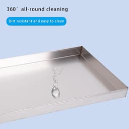 Druppelbak RVS - Lekbak Opvangbak - Water Opvangen - Gerolde Rand - 80 x 50 cm - Zilver — thumbnail 3