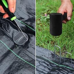 100 Stuks Tuinhaken met Wasertjes, Roestbestendige Gegalvaniseerde Grondankers voor Tuinen, Mulch en Kunstgras — thumbnail 4