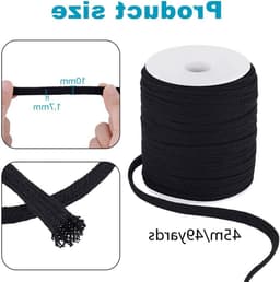 Vervangingskoord van 40 m, 10 mm plat katoen in wit voor joggers, jassen en tassen — thumbnail 5