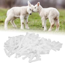 Navelstreng Clips - Klemmen voor Huisdieren - Geboorte Begeleiding - Antislip Gekarteld Ontwerp - 100 stuks - Wit — thumbnail 4