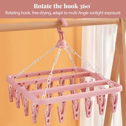 Dailygoods- Droogrek Draaibaar - Wasrek Inklapbaar - 32 Klemmen - Antislip - Opvouwbaar - Hoogwaardig PP-Plastic — thumbnail 2