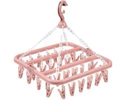 Dailygoods- Droogrek Draaibaar - Wasrek Inklapbaar - 32 Klemmen - Antislip - Opvouwbaar - Hoogwaardig PP-Plastic
