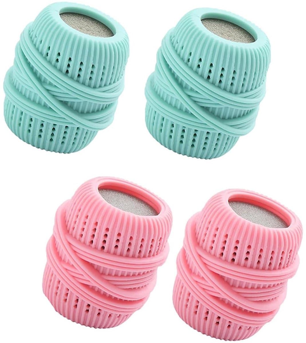 SnelShoppen - 4 Stuks Wasmachine Vloeistof Dispenser Ballen, Duurzame Stoffen Verzorgingsballen voor Kleding, Herbruikbaar en Veilig voor Wasmachine, — afbeelding 1