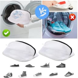 Dailygoods- Schoenwaszakken - 2 Stuks - Mesh Waszakken - Schoenbescherming - Waszakken voor Wasgoed - Wit - Duurzaam Materiaal — thumbnail 3