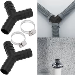 Dailygoods- Y-aansluiting 16 mm - Set van 2 - Slangklem 20 mm - Drieweg-ontwerp - Geschikt voor wasmachine/droger - Optimaliseert indeling huisruimte - Afvoerslang — thumbnail 4