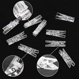 Dailygoods- Wasknijpers Mini 100 Stuks - Kunststof Wasknijpers - Transparante Veerklemmen - Decoratie voor Foto's - Handwerk en Kleding - Duurzaam en Robuust - Fotoclips — thumbnail 3