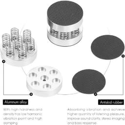 Luidspreker Isolatievoeten - Schokdempers Hifi - Audio Verbetering - Veer Demping Systeem - 4 stuks 9kg - Zilver — thumbnail 5