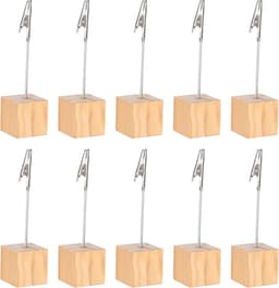 Notitieclips - Kaarthouders - Bureau Organisatie - Stabiele Houten Basis - 10 Stuks - Natuurlijk Hout — thumbnail 4
