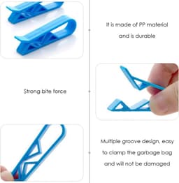 Vuilniszak Clips - Prullenbak Houder - Afval Beheren - Antislip Ontwerp - 50 Stuks - Blauw — thumbnail 4