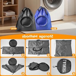 Vouwbare waterdichte waszakken voor reizen, 2 stuks, met trekkoord, ideaal voor vuile kleding, kamperen en op reis (53 x 52 cm) — thumbnail 3
