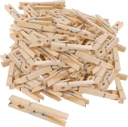 200 stuks berkenhouten wasknijpers van 7,2 cm, natuurlijke clips voor wasgoed, knutselen en foto's — thumbnail 1