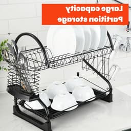 Droogrek met 2 lagen voor strijkijzer - Ruimtebesparend, grote capaciteit en multifunctioneel organizer voor keuken en wasruimte — thumbnail 2