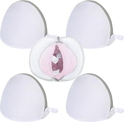 5 stuks wasnet, beha, wasnet voor wasmachine, waszakje voor ondergoed en sokken, beha-net voor wasmachine, halve cirkelvorm, 19 x 17 cm, beschermt gevoelige kleding — thumbnail 1