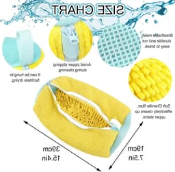 Waszak voor Schoenen - Herbruikbare en Duurzame Waszak voor Sport- en Net schoenen - 19 x 39 cm Geel, Ideaal voor de Wasmachine — thumbnail 5