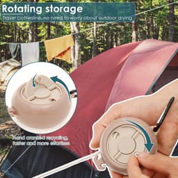 Uittrekbare Waslijn - Camping Waslijn - Kleding Drogen - Met Gespen Clips - 10 Meter - Abrikoos — thumbnail 5