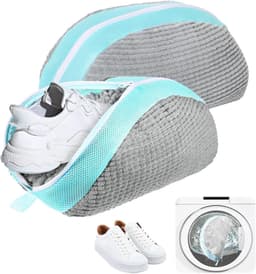 Schoenwaszakken Set van 2 - Lichtgewicht en Herbruikbare Wasnetten voor Sneakers en Sportschoenen, Grijs, 39 x 25 x 9 cm — thumbnail 1
