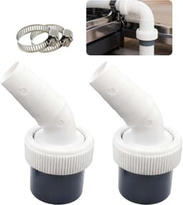 Wasmachine Afvoer Adapter - Vaatwasser Slang Koppeling - Apparaat Aansluiten - Universele Pasvorm - Ø 18-24mm naar 40mm - Grijs — thumbnail 1