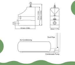 Dailygoody - Airconditioning-afvoerpomp - Condensaatverwijdering - Volautomatisch - Compact formaat - Efficiënte afvoer - Ideaal voor wandgemonteerde — thumbnail 2