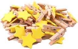 Dailygoods- Wasknijpers 50 Stuks - Sterren Houten Wasknijpers - Mini Clips - Kleurrijke Fotoclips - Ambachtelijke Decoratie - Afmetingen 3 x 0,4 cm - Decoratieclips — thumbnail 1