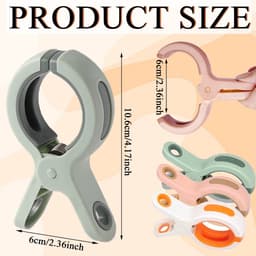 Dailygoods- Knijpers Jumbo Formaat - Handdoekclips Winddicht - Handdoekklemmen Strandstoelen - Antislip Rubberen Afdichtingen - 6 Stuks - Geschikt voor Beddengoed en Wasgoed — thumbnail 4