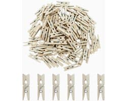 Houten Klemmen - Mini Clips - Decoratie Foto's - Natuurlijk Hout - 110 Stuks - Houtkleur